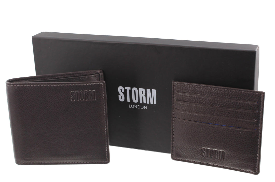STORM London VEGAS Wallet & Card Holder Set BROWN