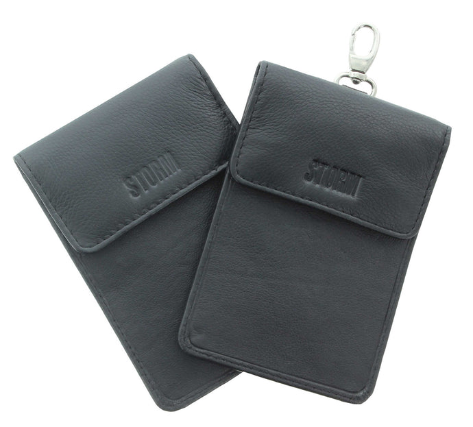 STORM London Toro Twin-Pack Leather Smart Car Key Pouches with RFID Lining
