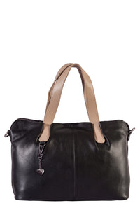 STORM London AZZURA Leather Handbag BLACK/CAMEL