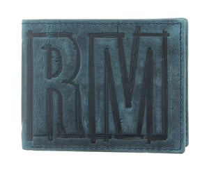 STORM London Yell Leather Anti-RFID Wallet Vintage Diesel Blue