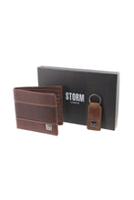 Load image into Gallery viewer, STORM London HYDE Wallet &amp; Keyring Set BROWN